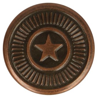 Jeansknopen 17mm ster rood-bronskleur