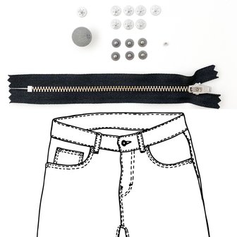 KYLIE & THE MACHINE - REFILL JEANS KIT BLACK/PEWTER 19 CM