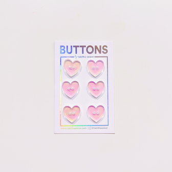 Tabitha Sewer - Heart buttons 15mm €9,50 p/set
