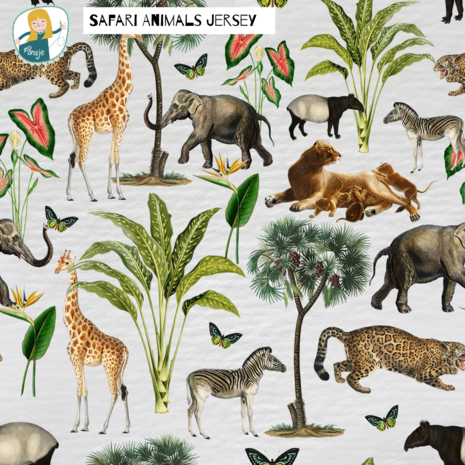 Ansje Handmade - SAFARI ANIMALS JERSEY 