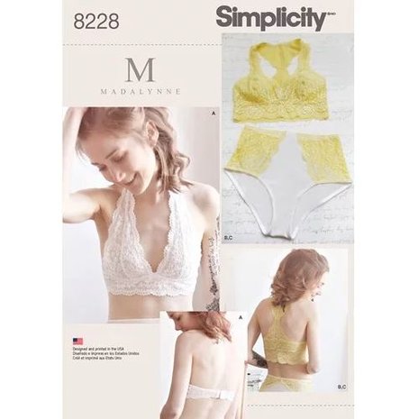 Madalynne X Simplicity 8228  BRA SEWING KIT: Red Lace VIEW A