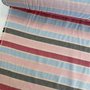 COUPON 175 CM Green Recycled Textiles - Embroidered stripe  Colored COTTON/PET
