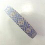 Tassenband Snow flake ecru lichtblauw 25mm 