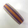 COUPON 100 CM Tassenband Herringbone Beige, purple &amp; mustard 40mm 