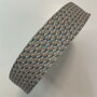 COUPON 80CM Tassenband Herringbone Veraman, salmon, sky blue, ecru  40mm 