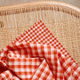 Atelier Brunette - Gingham Off-White Tangerine Fabric COTTON