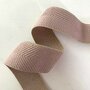 Sierelastiek - Herringbone gold lurex pale pink 50mm