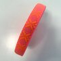 Tassenband Snowflake Fluo Pink &amp; Orange 25mm 