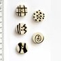 Geometric patterns knopen - 23 mm - handmade