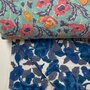 Ansje LIMITED - Blue Tones &amp; Pink Flower - Quilt Indian Cotton
