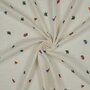Verhees GOTS - Embroidery Flowers Natural Washed - Double Gauze 