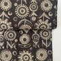 Black Stylized Flowers - Indiase Blokprint Katoen