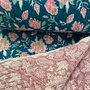 Ansje LIMITED - Petrol Pink Peony Party - Quilt Indian Cotton