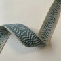 COUPON 60 CM Tassenband Ribbon Arch Thick Ivory &amp; Raf Blue 40mm 