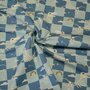Hilco - Little Explorer Check Blue FRENCH TERRY - OEKO-TEX