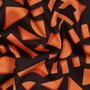 COUPON 125 CM Verhees - Geometric Dark Brown KATOENSATIJN 