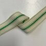 Sierband Cream - Green Stripes - 25mm