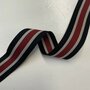 Sierband Black - Bordeaux - Ecru 25mm