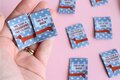 The Cosy Club Handmade - Sausage Dog BLUE - 6 Double Sided Sewing Labels