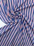 DEADSTOCK Blue Red Striped COTTON POPLIN