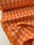 Orange plaid - Indiase Seersucker Katoen