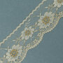 Lace White Gold Flowers Lurex 6cm 