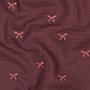Verhees - Embroidery Bows Burgundy - Double Gauze OEKO-TEX