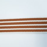 Tassenband ECRU Cinnamon Stripes 40mm €5,5p/m_