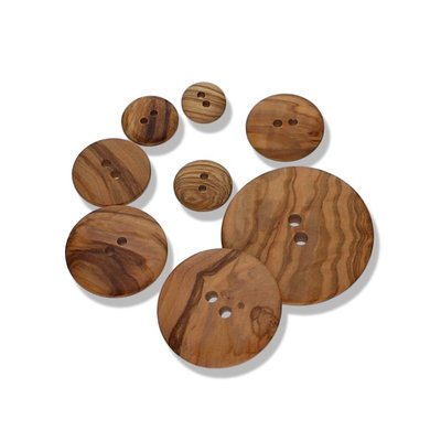 Olive Wood - Rond houten knoop vanaf €0,60 p/s