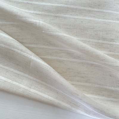 Green Recycled Textiles - Natural stripe COTTON/VISCOSE/LINNEN