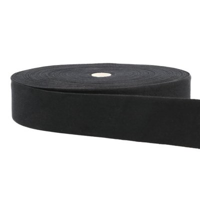 Zwart Keperband tassenband extra stevig 25mm €1,80 p/m