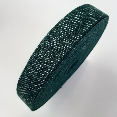 Tassenband FOREST GREEN - SILVER LUREX 30mm €4 p/m