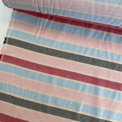 Green Recycled Textiles - Embroidered stripe  Colored COTTON/PET