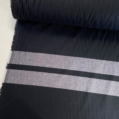 Green Recycled Textiles - Stripes GREY-NIGHT COTTON/PET