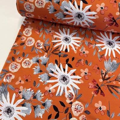 Needle Fabrics - Flower up - Amber BRUSHED FRENCH TERRY