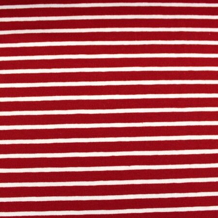 Stoffonkel cherry red/white stripes JERSEY GOTS