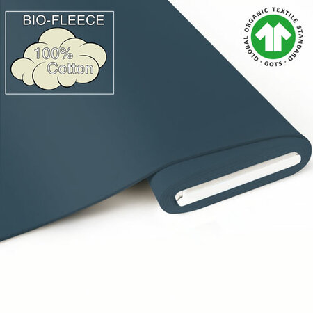Fabrilogy - Indigo Katoen Fleece GOTS