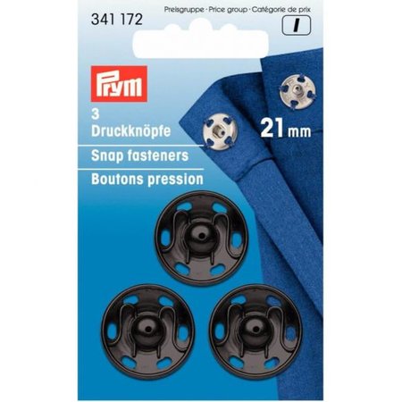Prym aannaaidrukknoop 21mm zwart