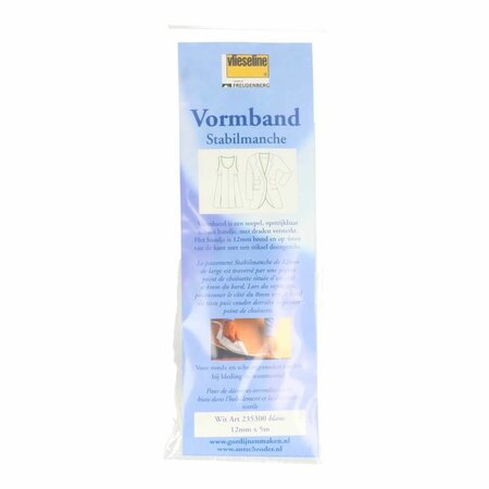 Vlieseline vormband 12mm wit