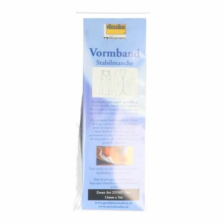 Vlieseline vormband 12mm zwart