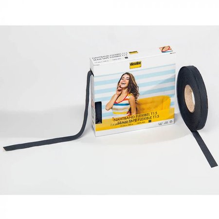 Vlieseline elastisch naadband 15mm zwart