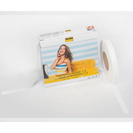 Vlieseline elastisch naadband 15mm wit