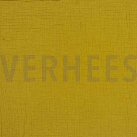 COUPON 175CM Verhees GOTS - OKER - Triple Gauze/hydrofiel (GOTS)