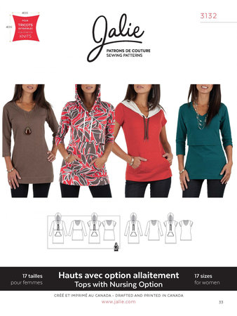 Jalie 3132 Nursing tee and Hoodie WOMEN