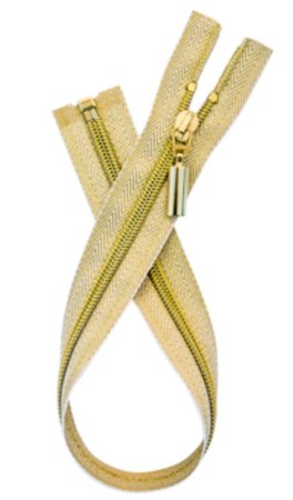 Deelbare gouden rits visgraad 60cm