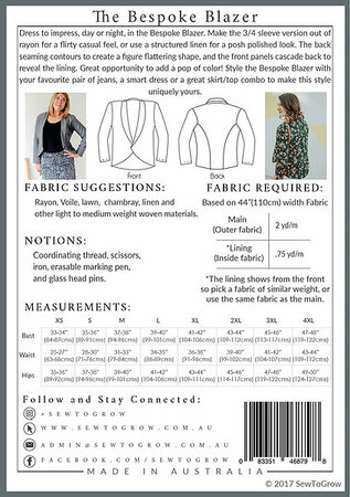 Sew to Grow - Bespoke Blazer