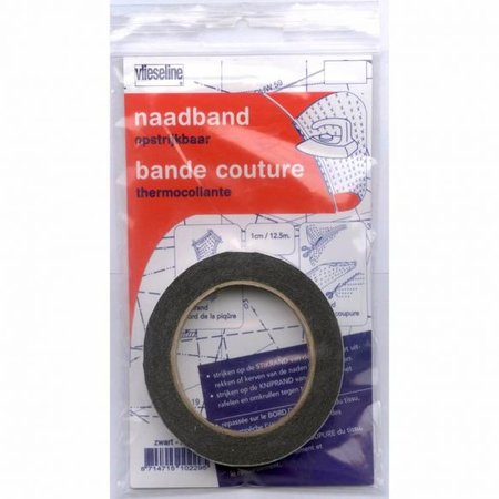 Vlieseline naadband 10mm zwart
