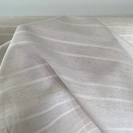Green Recycled Textiles - Natural stripe COTTON/VISCOSE/LINNEN