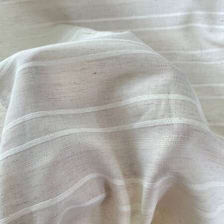 Green Recycled Textiles - Natural stripe COTTON/VISCOSE/LINNEN