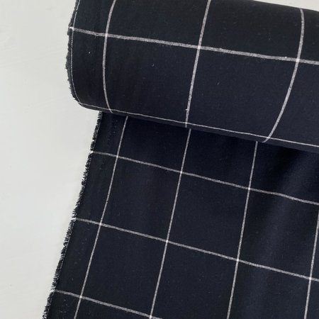 Green Recycled Textiles - Black Grid COTTON/PET